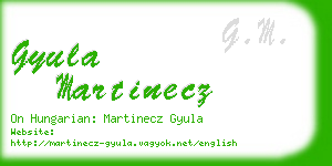 gyula martinecz business card